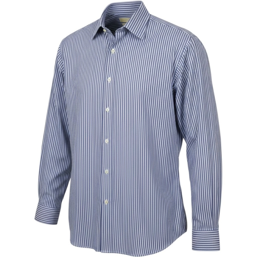 Michael Kors Mens Blue‎ White Striped Dress Shirt Non Iron Cotton XXL 18 36/37